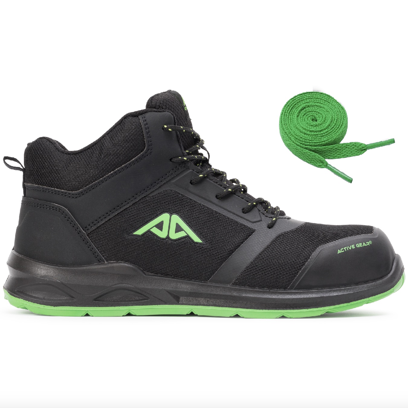 Chaussures de sécurité S3 sans métal ACTIVE GEAR A-Run High Green