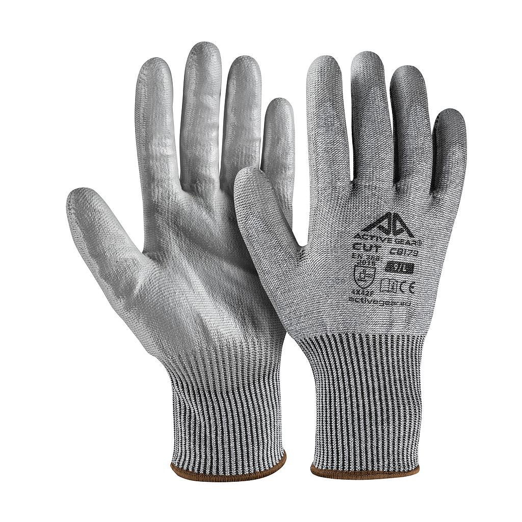 Gants de protection anti-coupure HPPE PU gris EN388 4X43F