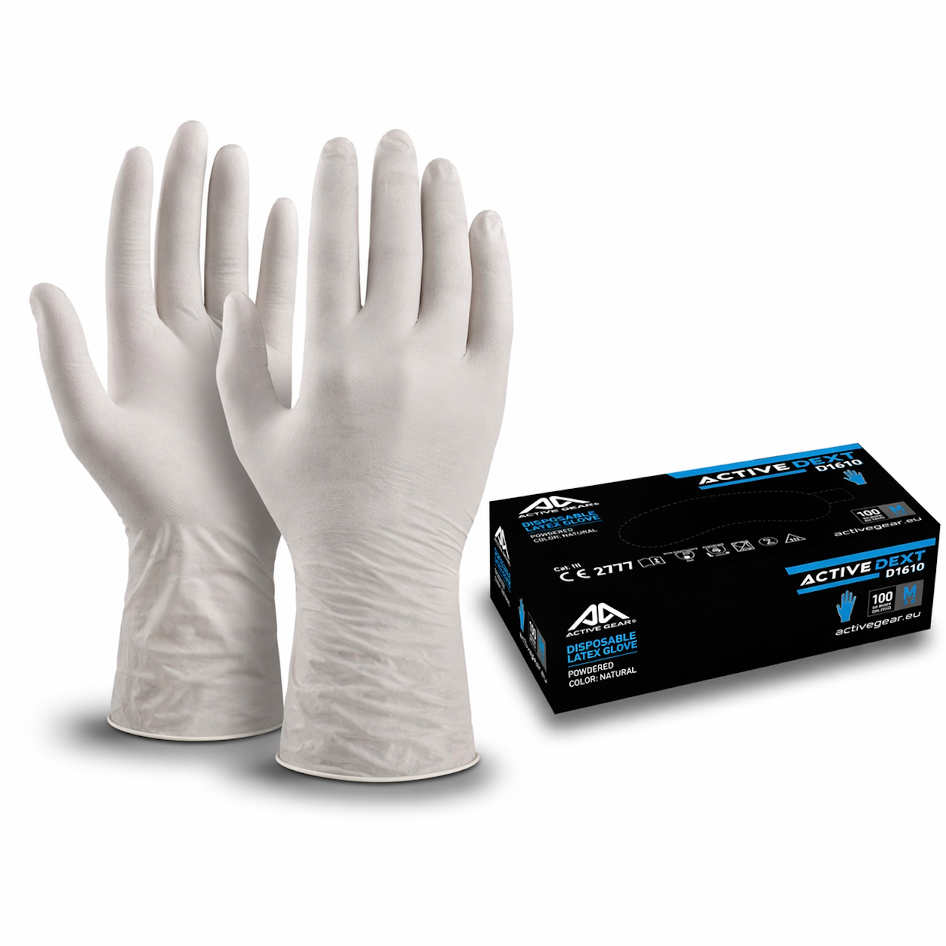 Gants latex ACTIVE GEAR DEXT D1610 non poudré Type B KMTPS