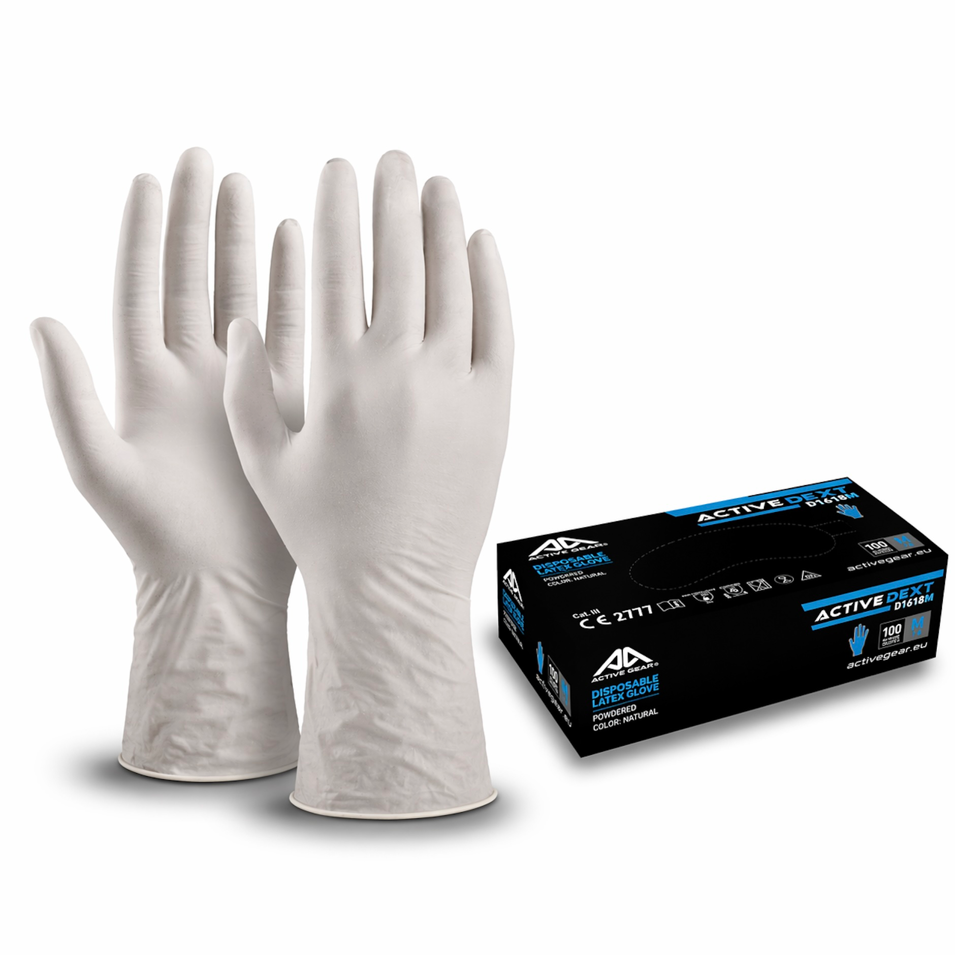 Gants latex poudré protection chimique DEXT D1620 100 pcs