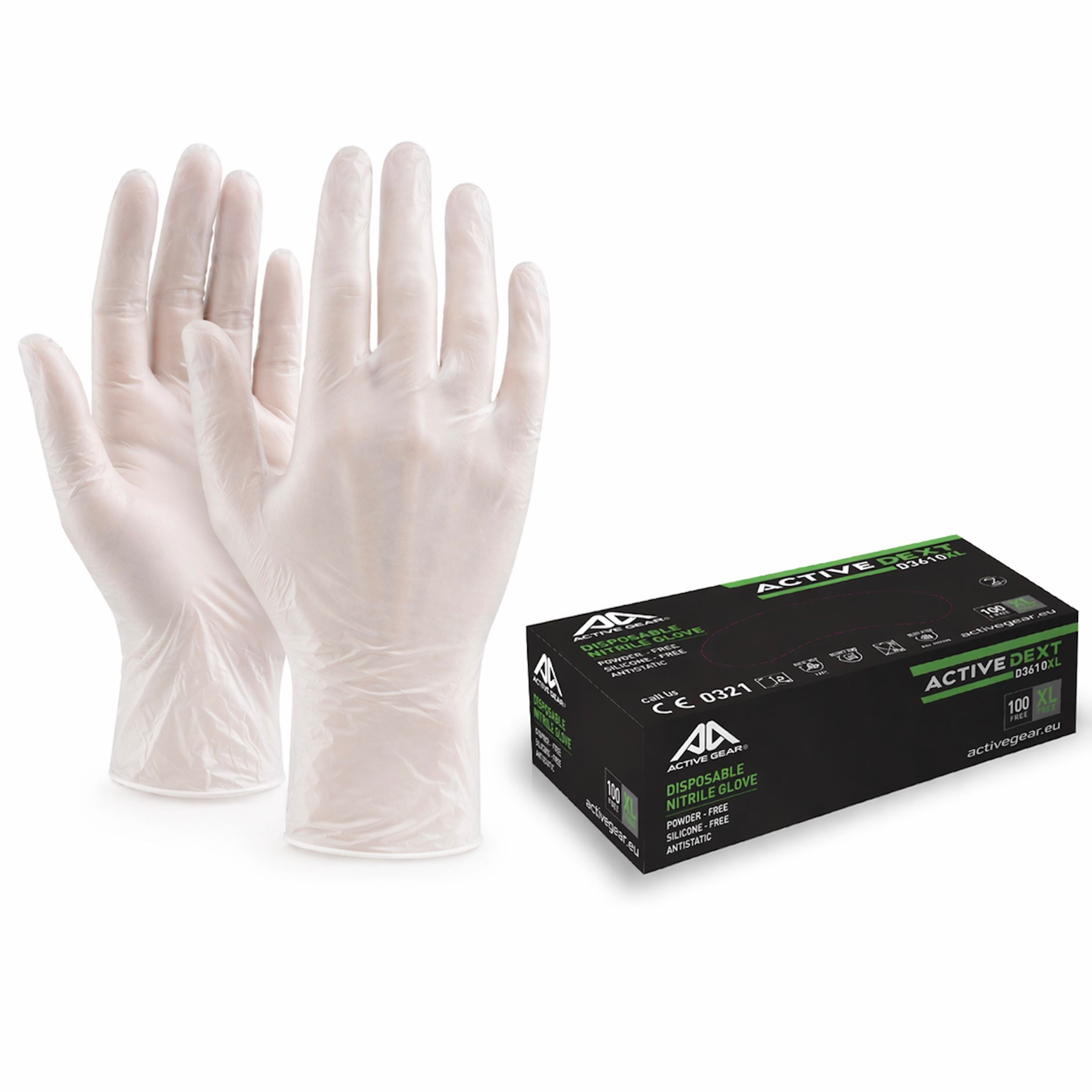 Gants vinyle transparent non poudré EN ISO 374-1 protection chimique