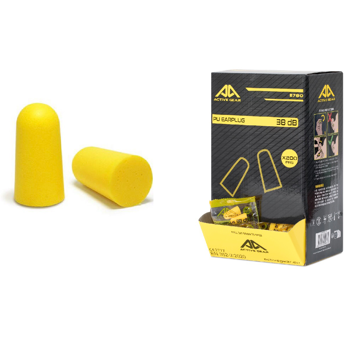 Bouchons d'oreille PU SNR 38 dB protection auditive industrie