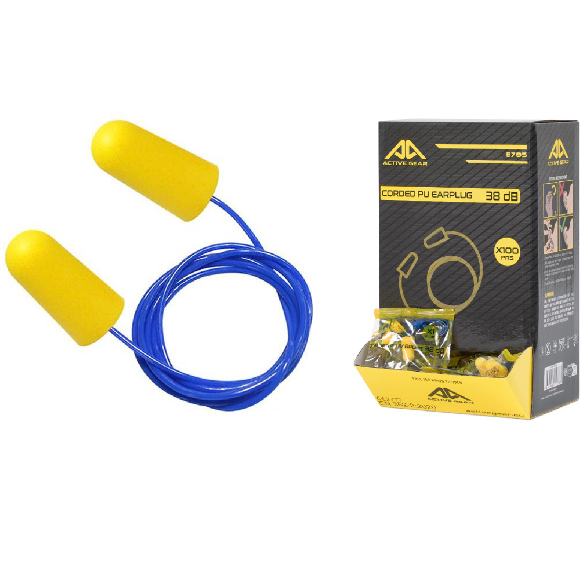 Bouchons d'oreille PU avec cordon protection auditive SNR 38 dB