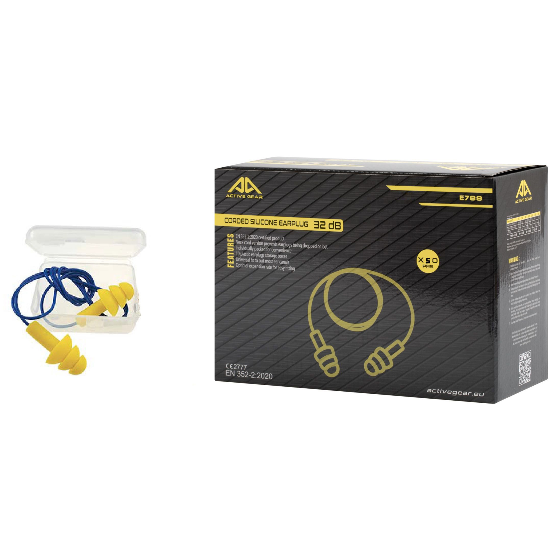 Bouchons d'oreille SNR 32 dB avec cordon ACTIVE GEAR® — Protection auditive