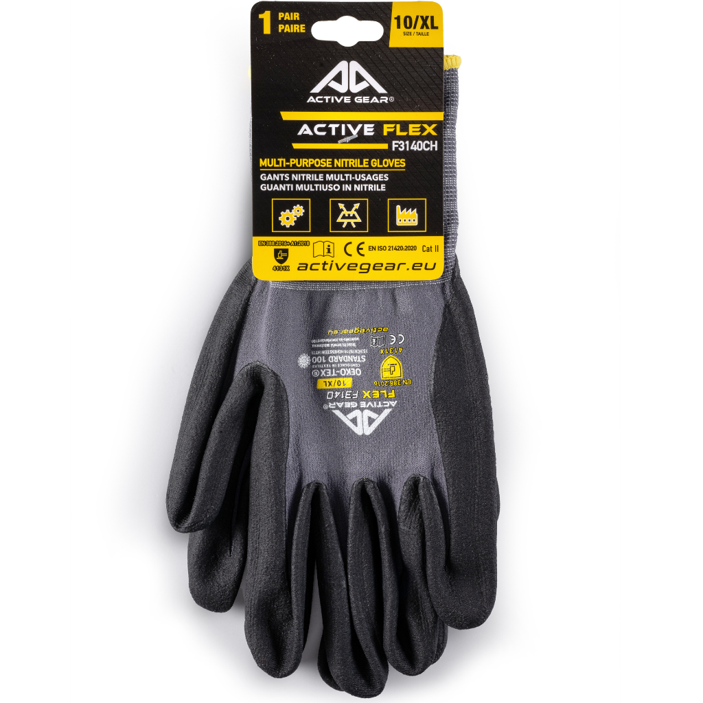 Gants de protection Active FLEX F3140 nylon spandex nitrile noir