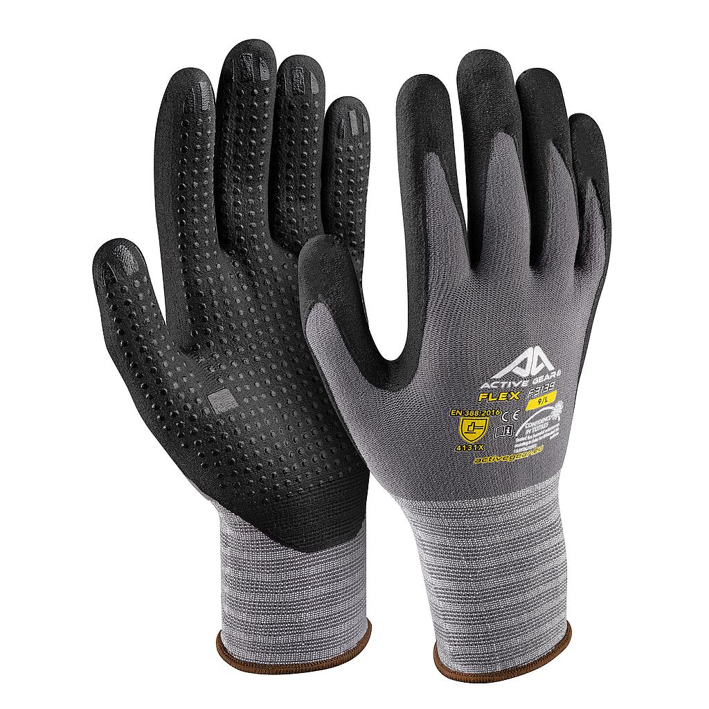 Gants de protection nitrile respirant FLEX F3140 noir paume picotée