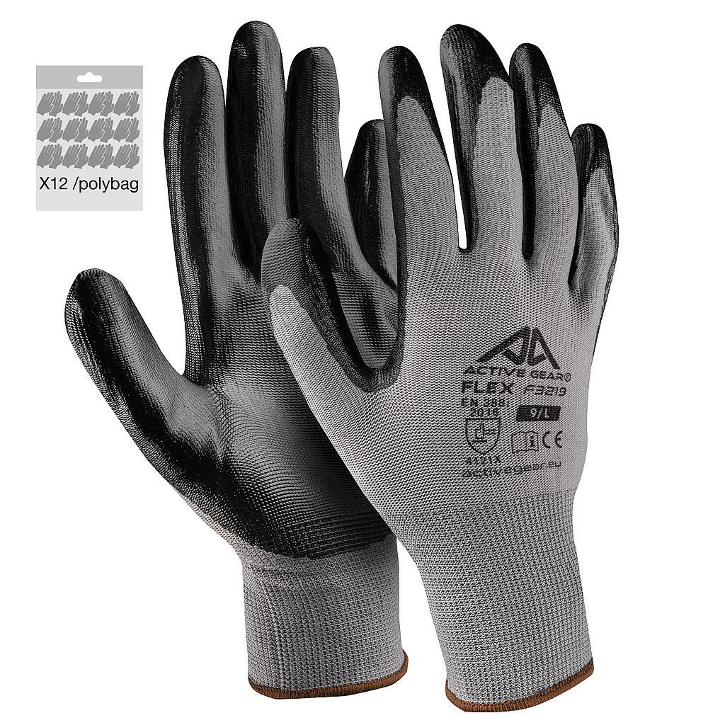 Gants de protection nitrile noir FLEX F3220NP polyester 13G