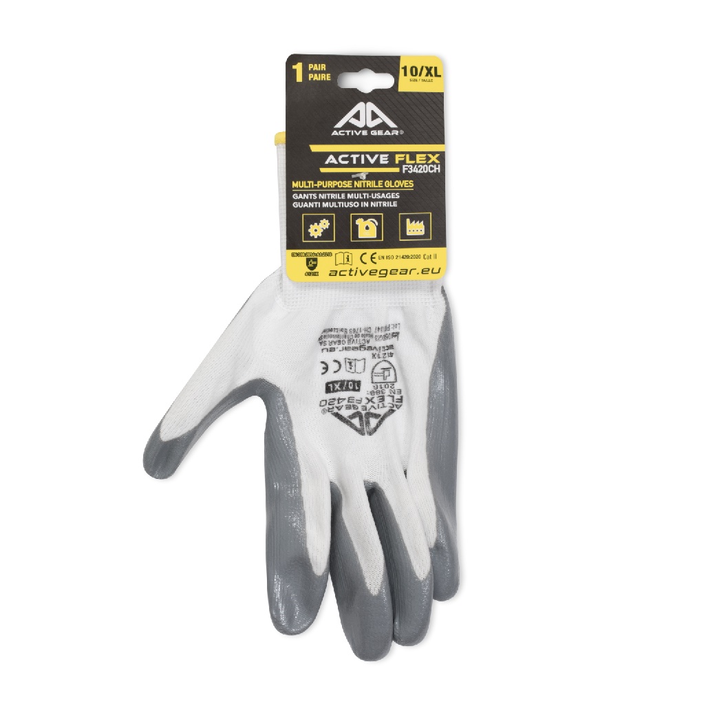 Gants de protection nitrile gris FLEX F3420CH 13G polyester Maroc