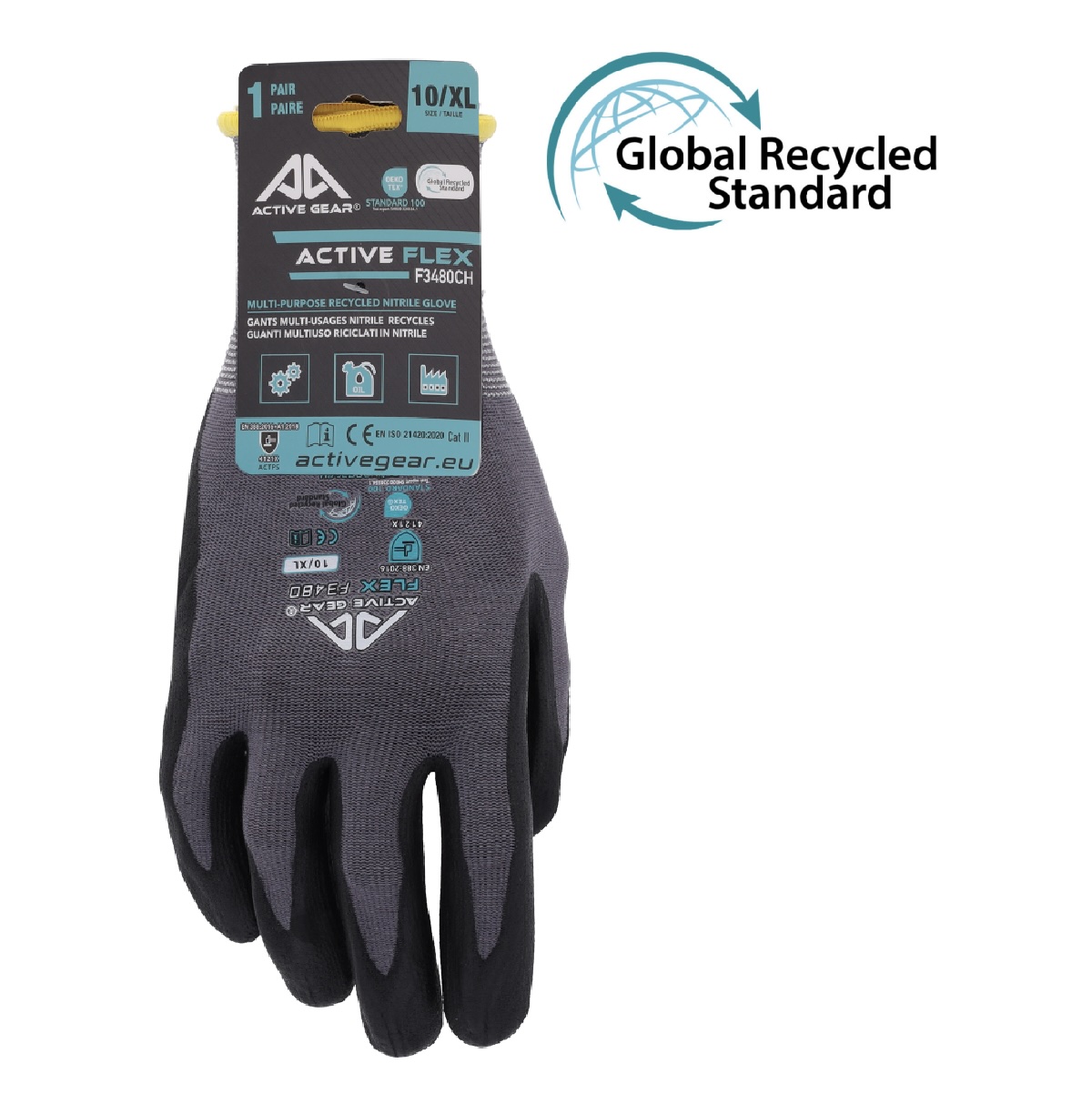 Gants de protection FLEX F3480CH respirant nitrile noir Maroc