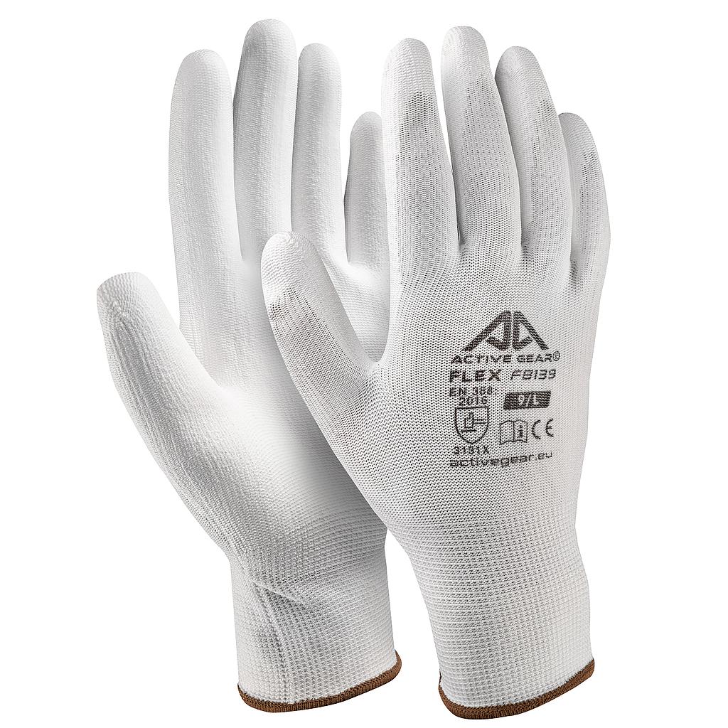 Gants de protection polyester FLEX F8140 13G PU blanc Maroc