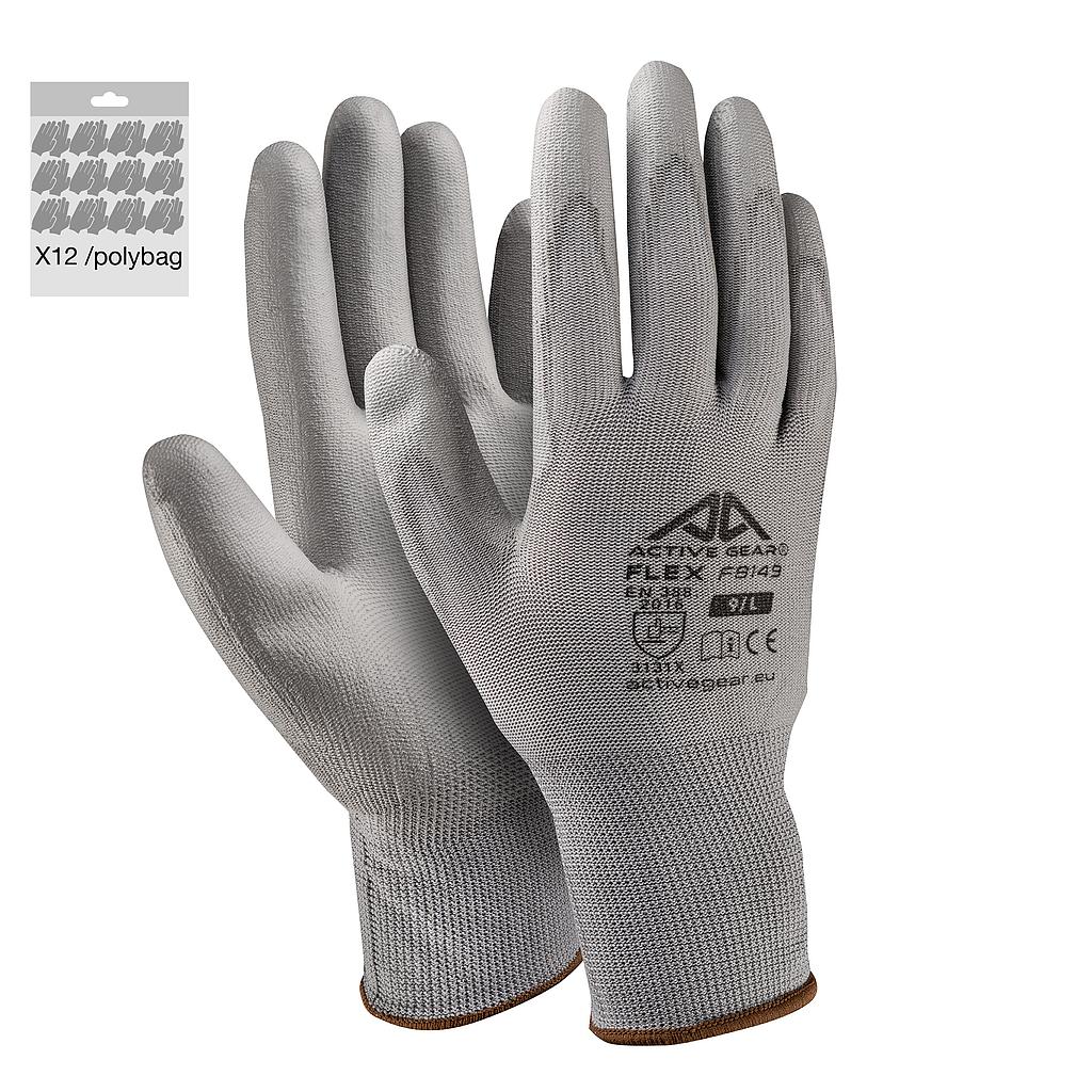 Gants de protection polyester PU gris FLEX F8150NP EN388 — 13G