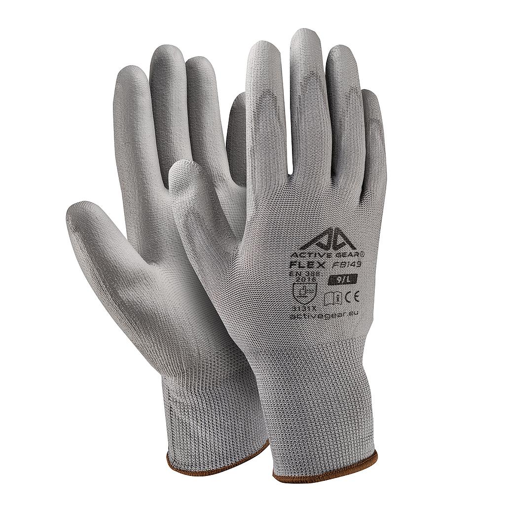 Gants de protection FLEX F8150 polyester PU gris conformes EN388
