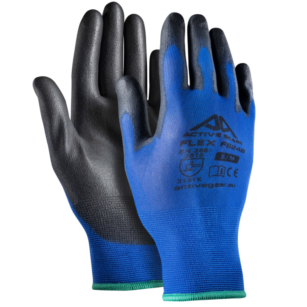 Gants de protection nylon PU noir FLEX F8250NP 18G EN388