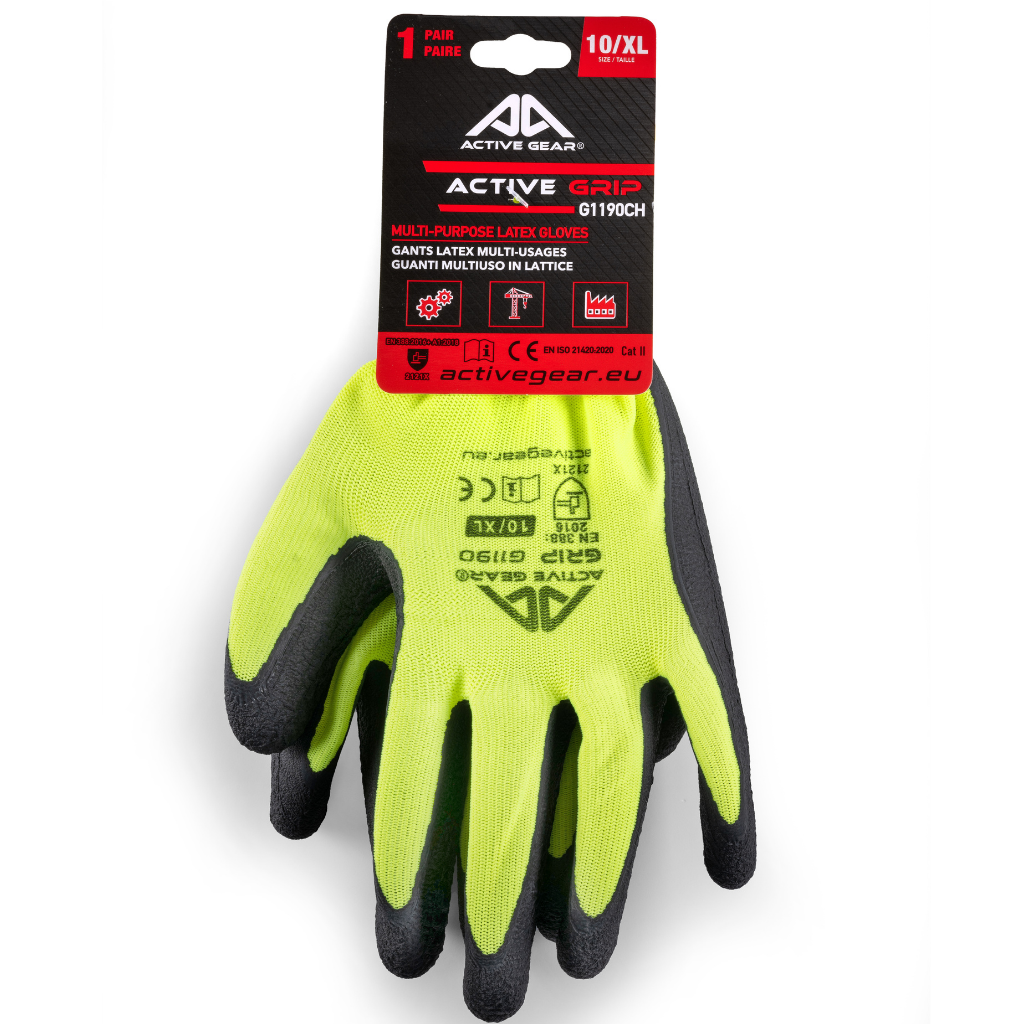 Gants de protection Active GRIP G1190 polyester latex mousse noir