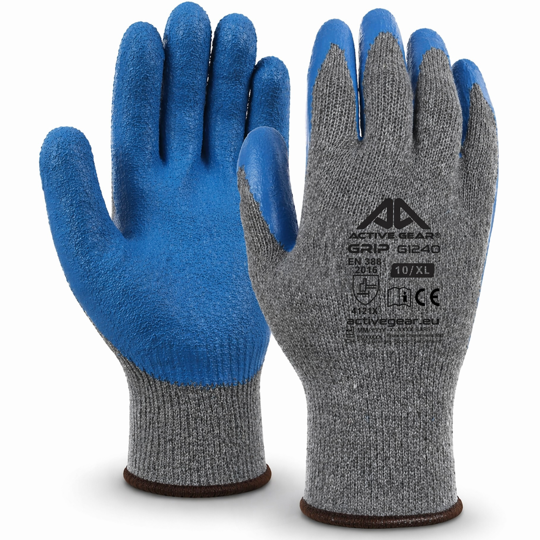 Gants de protection GRIP G1240NP polycoton recyclé latex crêpe