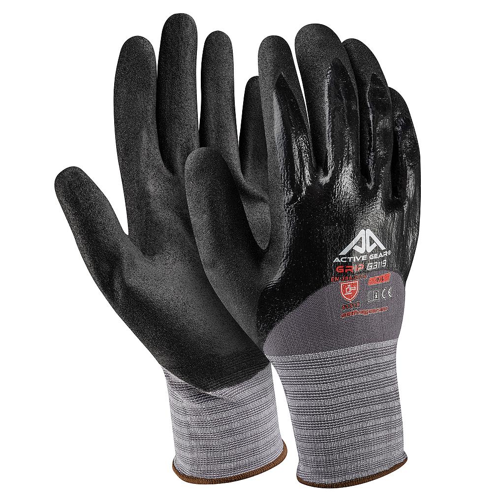 Gants de protection GRIP G3120 nitrile noir anti-glisse Maroc