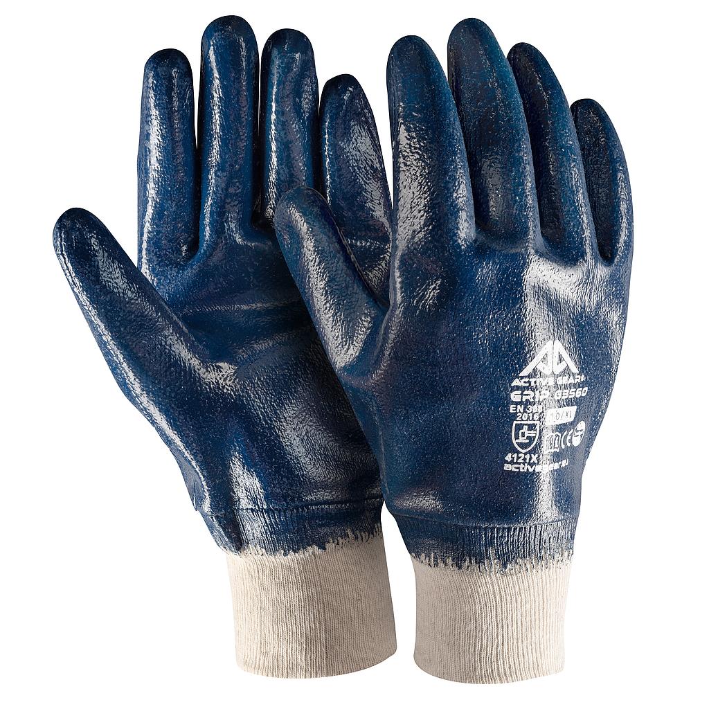Gants de protection nitrile bleu GRIP G3560 norme EN388 Maroc