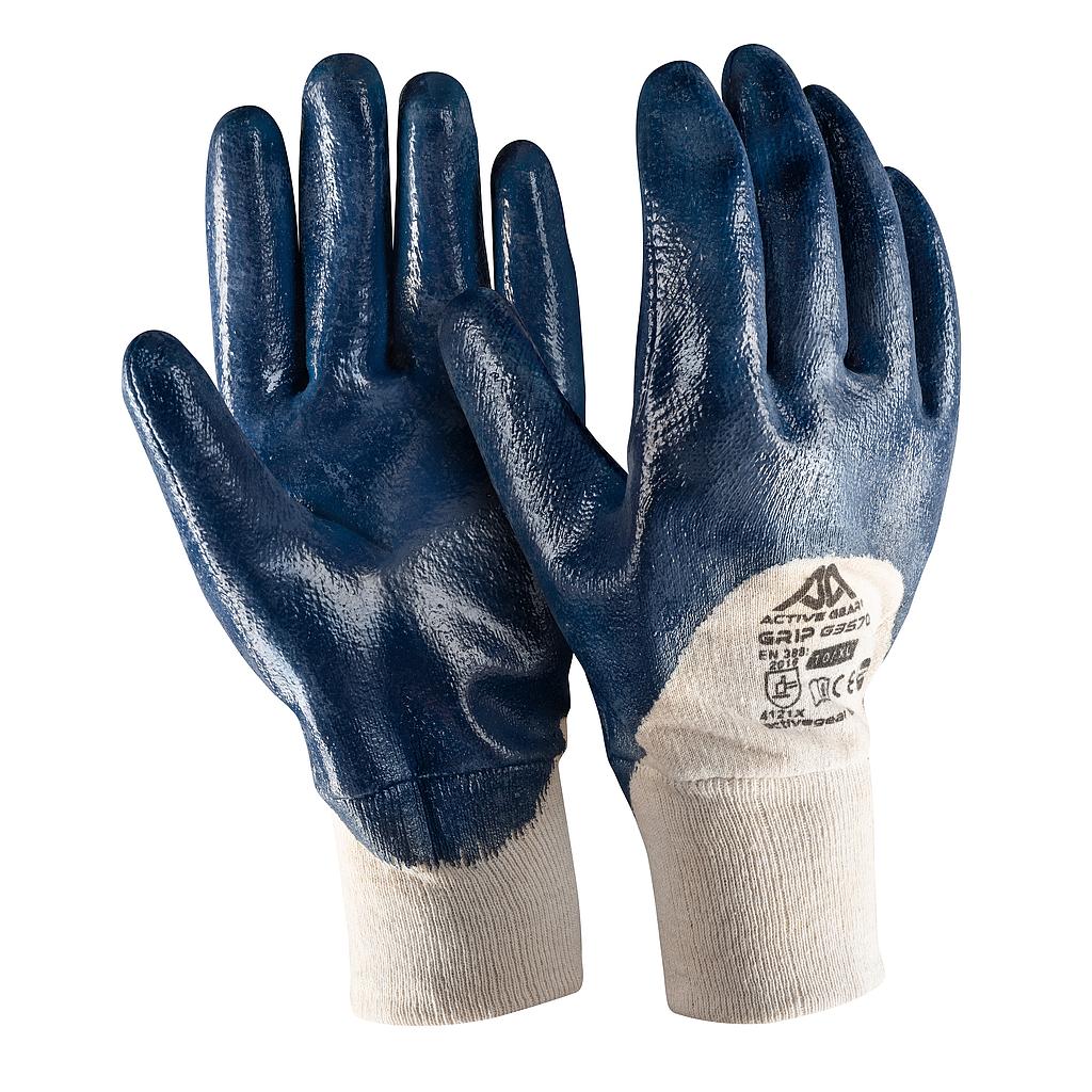 Gants de protection nitrile GRIP G3580B – doublure coton 3/4