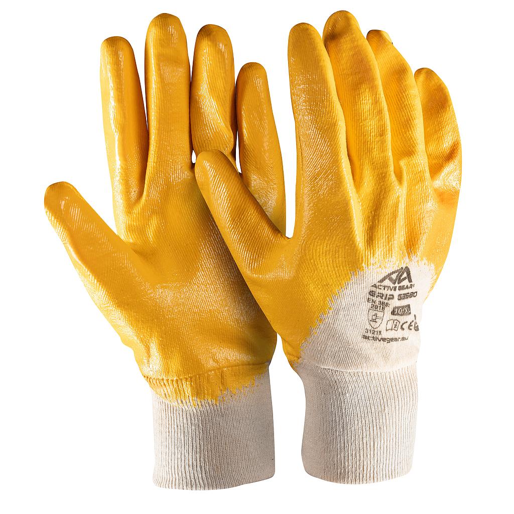 Gants de protection GRIP G3580 nitrile jaune EN388 Maroc