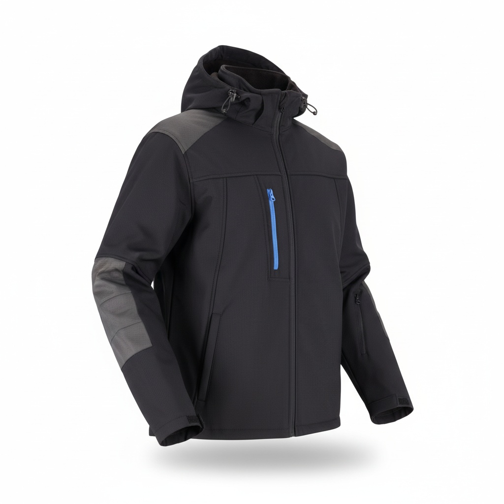 Veste softshell ripstop de travail Sparta Black 350g/m²