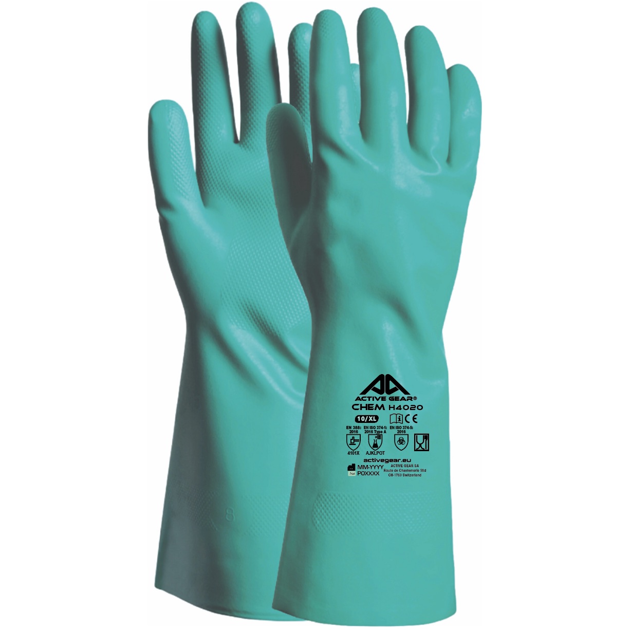 Gants nitrile protection chimique EN388 Type A AJKLPOT