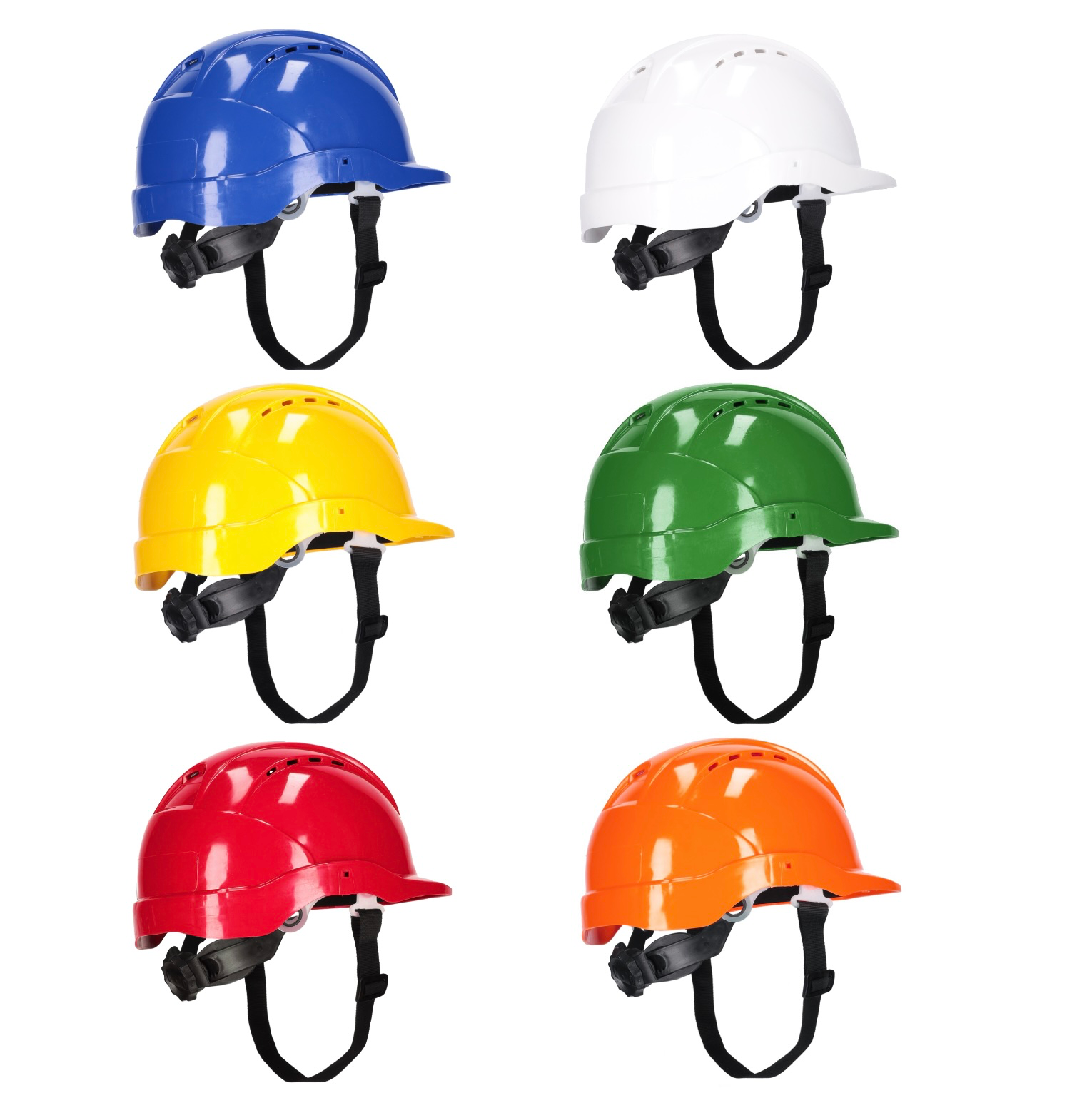 Casque ventilé de protection HDPE EN397 jugulaire réglable