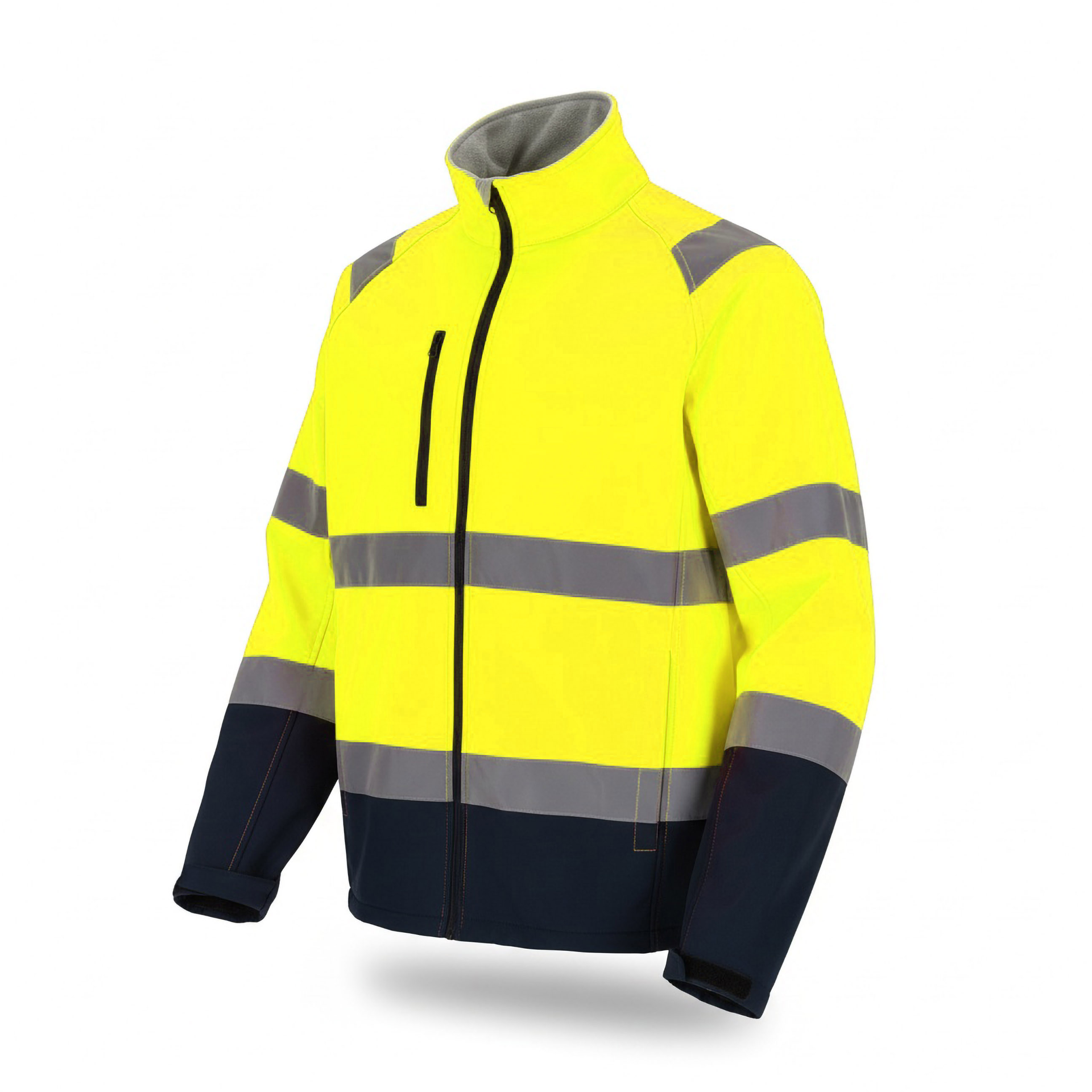 Veste haute visibilité Softshell Classe 3 ACTIVE GEAR Comet jaune marine