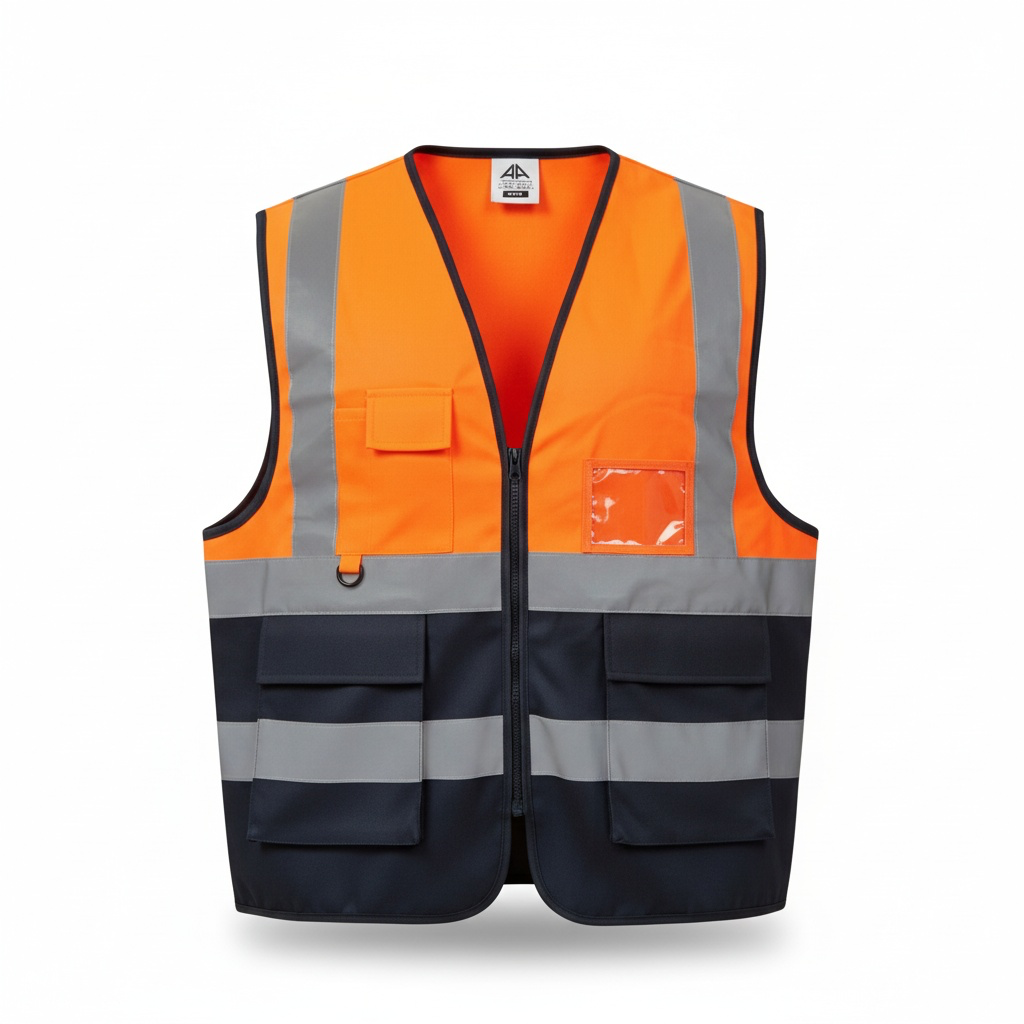 Gilet haute visibilité orange multi-poches classe 1 ACTIVE GEAR