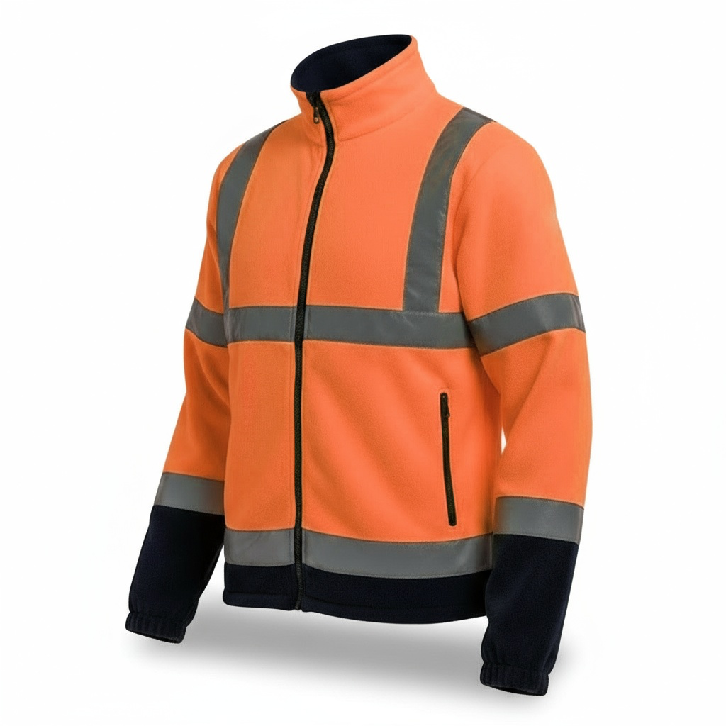 Veste polaire haute visibilité classe 3 orange marine protection travail - Polar HV Orange/Navy