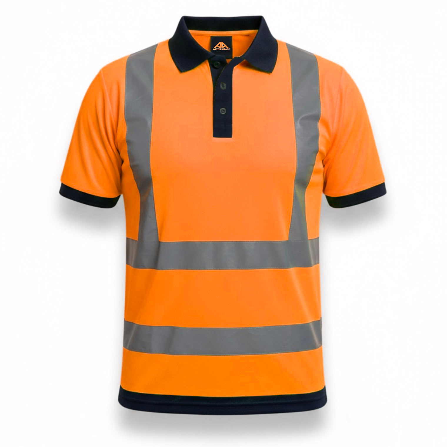 Polo haute visibilité Classe 2 100% polyester Volt HV Orange/Navy Maroc - Volt HV Orange/Navy