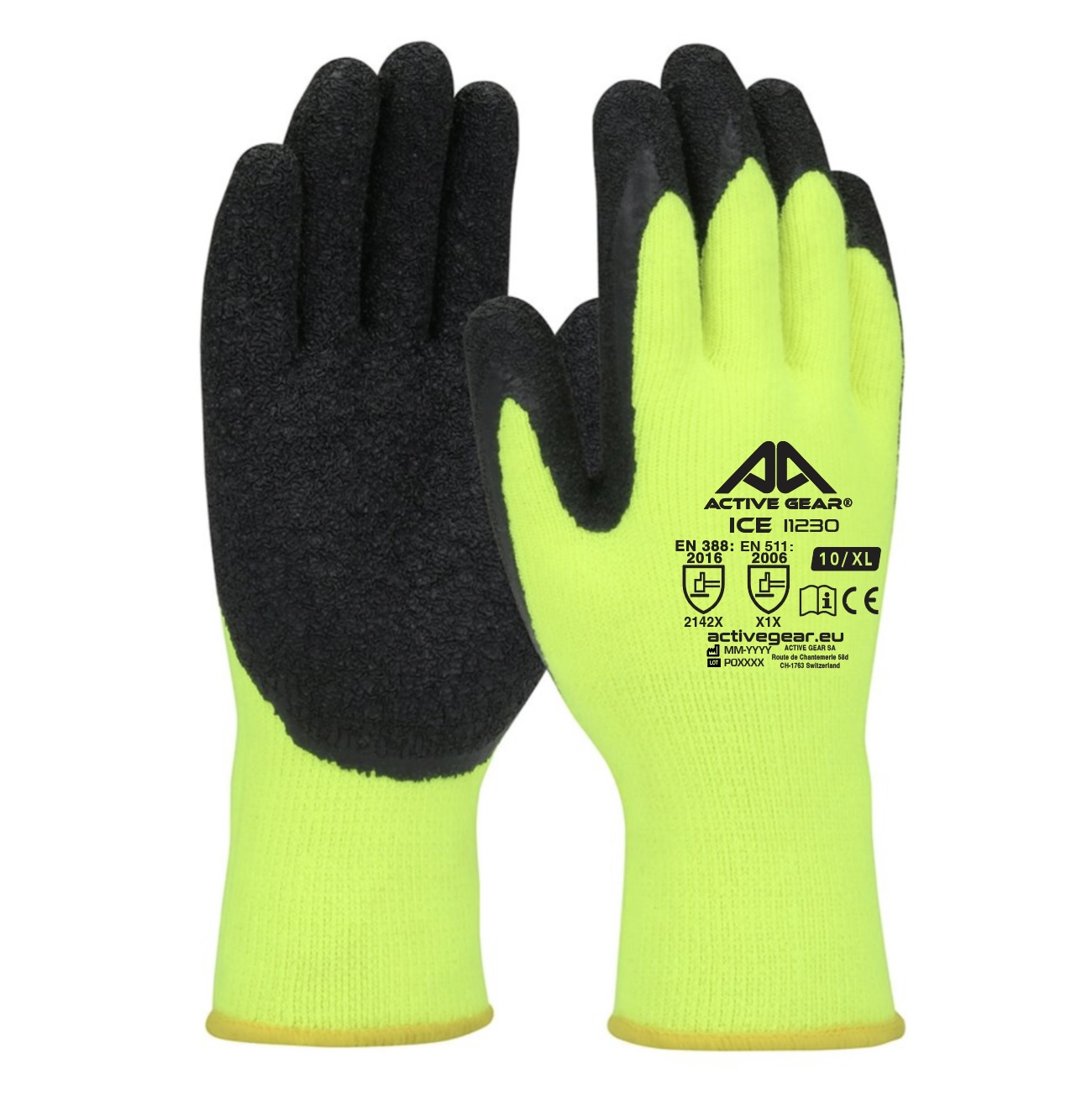 Gants de protection polyester acrylique latex mousse EN388 ACTIVE GEAR ICE