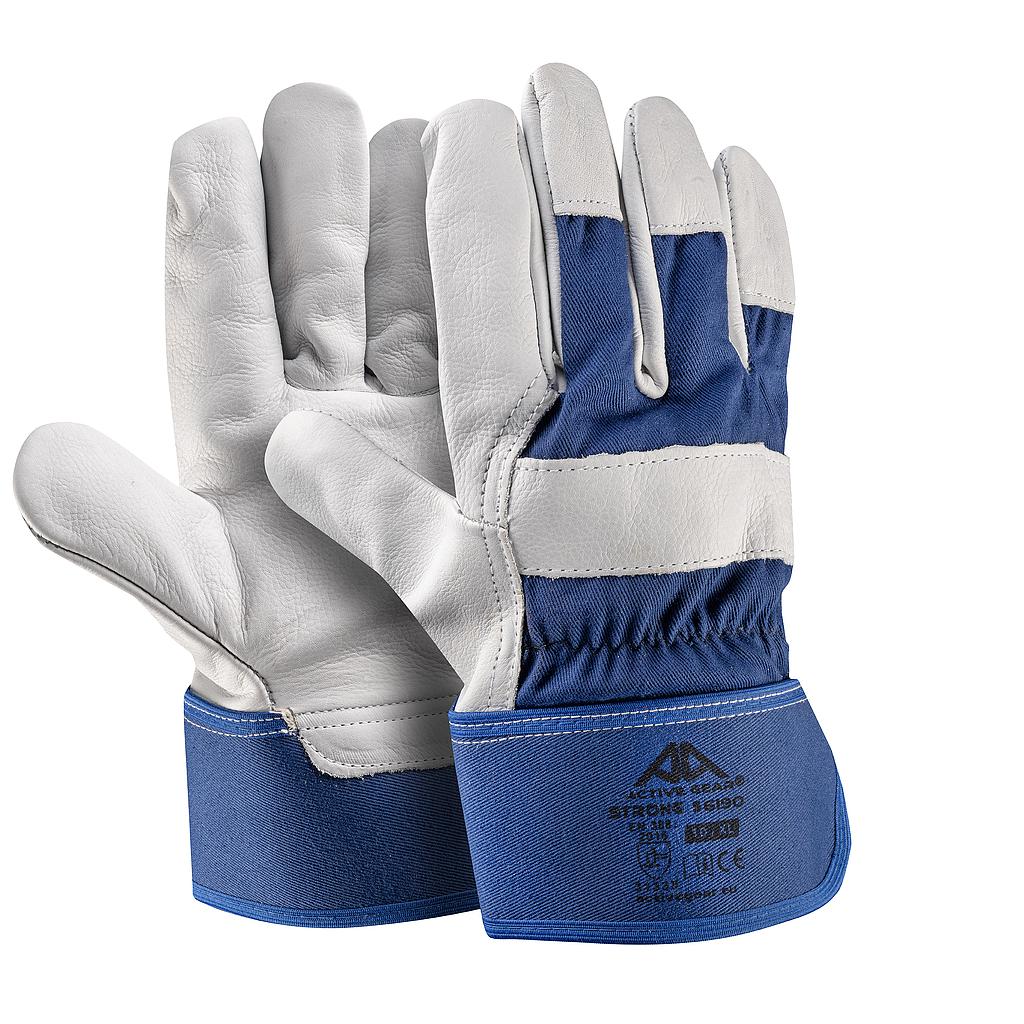 Gants de protection cuir Vachette EN388 ACTIVE GEAR S6190 professionnel