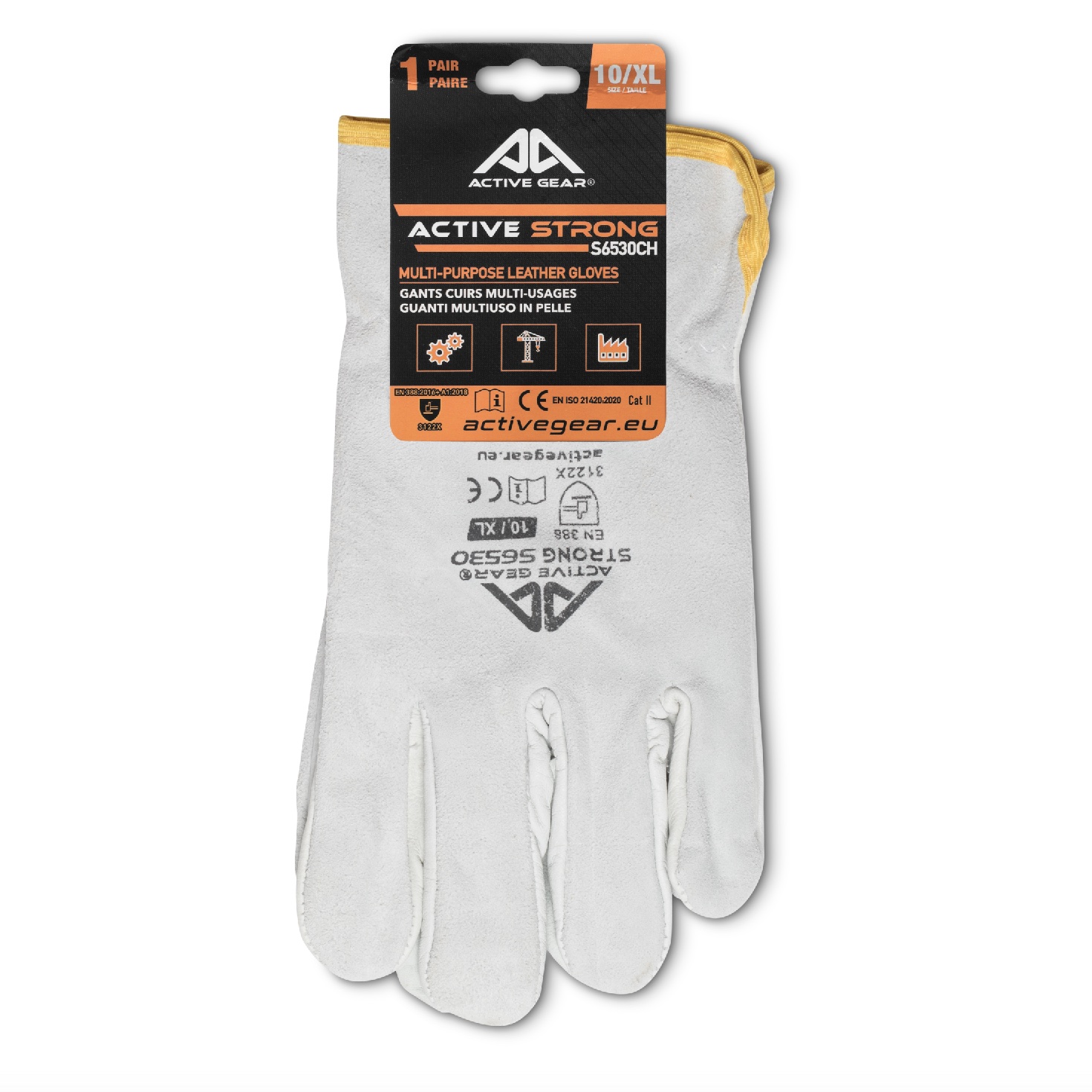 Gants de protection cuir buffle ACTIVE GEAR S6530CH norme EN388