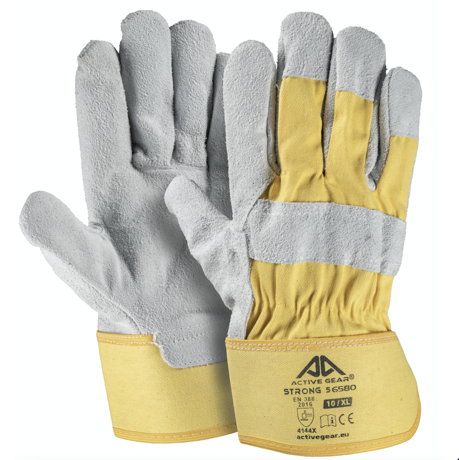 Gants de protection cuir bovin EN388 4144X manchette coton