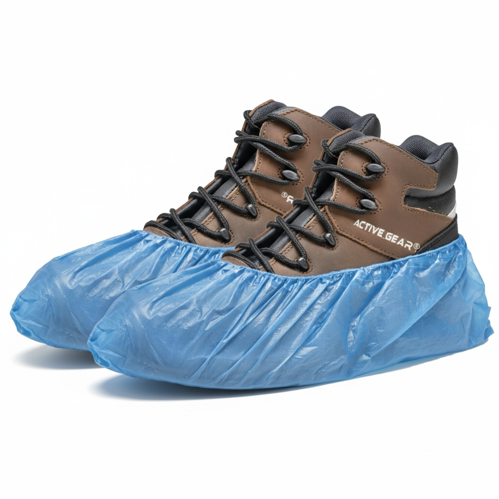 Couvre-chaussures PE bleu 40 cm chevilles élastiquées protection chantier