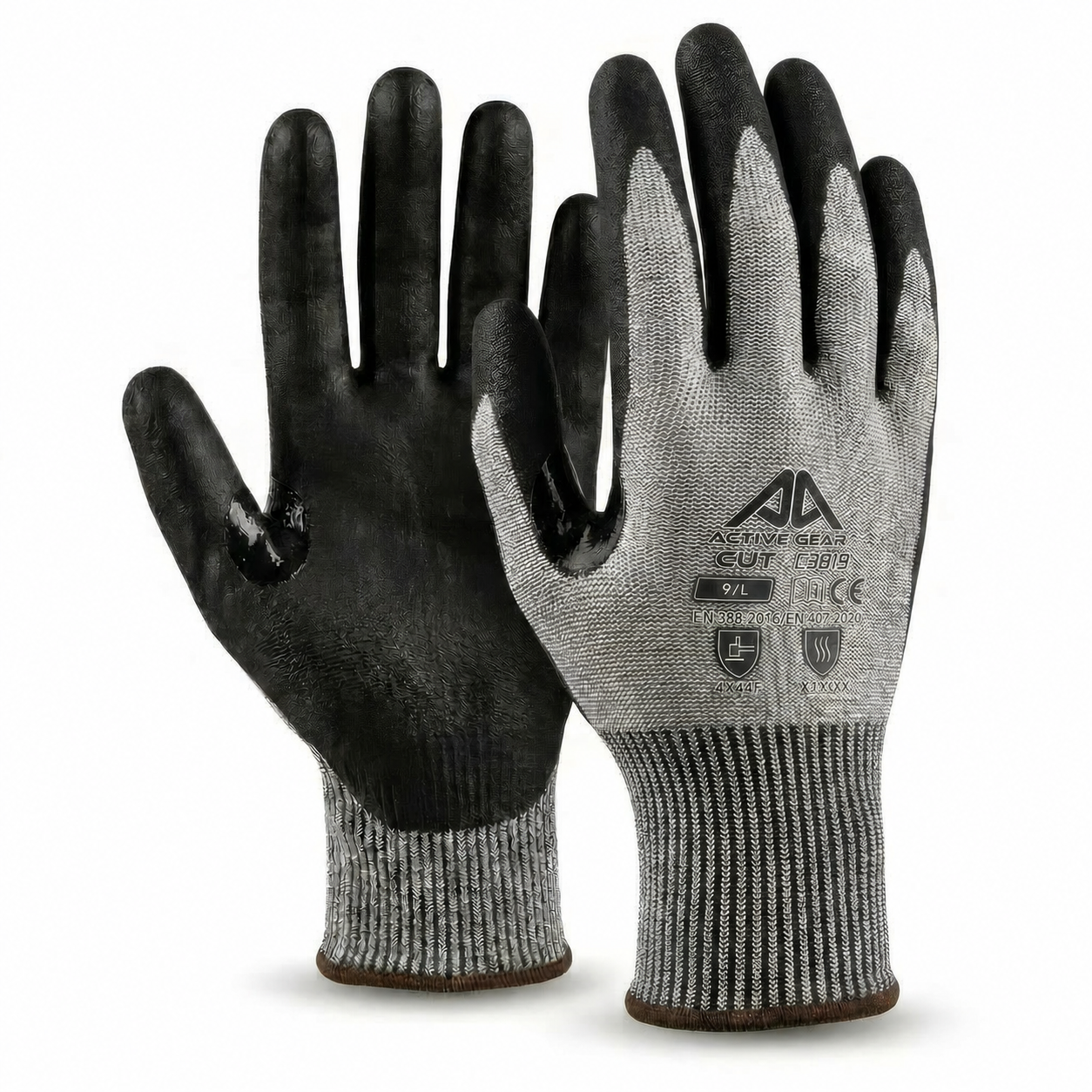 Guantes anticorte HPPE nitrile espuma negra EN388 4X44F C3820NP